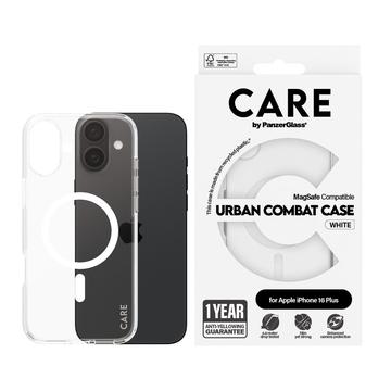 iPhone 16 Plus Carcasă PanzerGlass Care Transparent Urban Combat - Compatibilă cu MagSafe - Alb