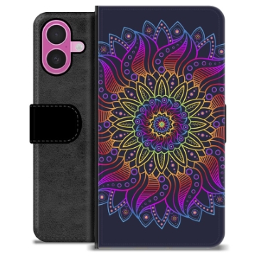 Husă Portofel Premium - iPhone 16 Plus - Mandala Colorată