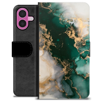 Husă Portofel Premium - iPhone 16 Plus - Marmură Jad