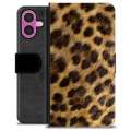 Husă Portofel Premium - iPhone 16 Plus - Leopard