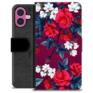 Husă Portofel Premium - iPhone 16 Plus - Flori Vintage