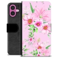Husă Portofel Premium - iPhone 16 Plus - Acuarelă Flori