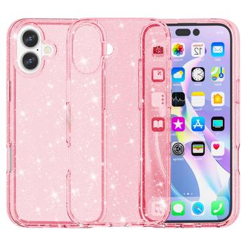Husă Hibrid iPhone 16 Plus - Stylish Glitter - Roz