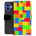 Husă Portofel Premium - iPhone 16 - Blocuri
