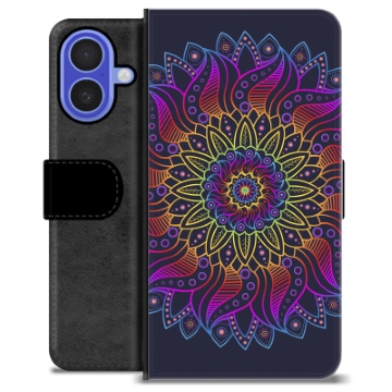 Husă Portofel Premium - iPhone 16 - Mandala Colorată