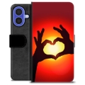 Husă Portofel Premium - iPhone 16 - Silueta Inimii