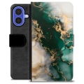Husă Portofel Premium - iPhone 16 - Marmură Jad