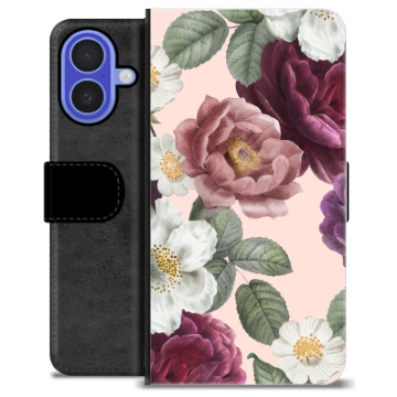 Husă Portofel Premium - iPhone 16 - Flori Romantice