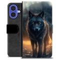 Husă Portofel Premium - iPhone 16 - Lup