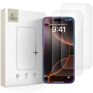 Protector de ecran din sticlă călită iPhone 16 Pro/17/17 Pro Tech-Protect Glass Fit+ - 2 buc. - Clar