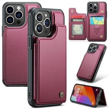 iPhone 16 Pro Caseme C22 Case RFID Card Wallet - roșu