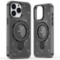 Husă hibridă iPhone 16 Pro Glitter cu suport - compatibilă MagSafe - negru