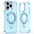 Husă hibridă iPhone 16 Pro Glitter cu suport pentru picior - compatibilă cu MagSafe - Albastru