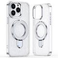 Husă hibridă iPhone 16 Pro Glitter cu suport pentru picior - compatibilă cu MagSafe - transparentă