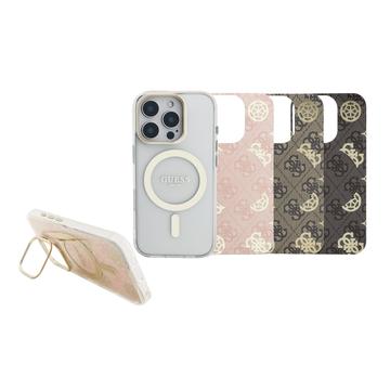 iPhone 16 Pro Guess Electroplated Stand Camera Frame MagSafe caz cu fundaluri interschimbabile