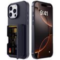 Husă Hibrid iPhone 16 Pro - cu Oglindă Ascunsă și Slot Card - Negru