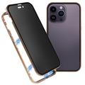 Husă Magnetică Sticlă Temperată iPhone 16 Pro - Confidențialitate - Auriu