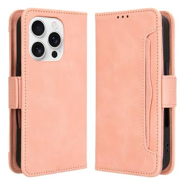 Husă portofel pentru card iPhone 16 Pro Max - Roz