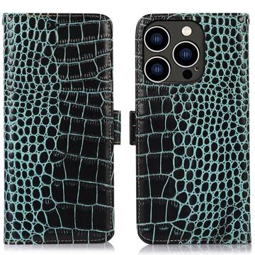 Husă Piele Portofel cu RFID iPhone 16 Pro Max - Crocodile
