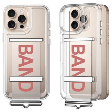 Husă cu curea iPhone 16 Pro Max GKK - roz / transparentă
