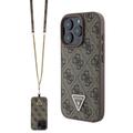 Husă iPhone 16 Pro Max cu Curea Crossbody - Guess 4G Strass Triangle Metal Logo