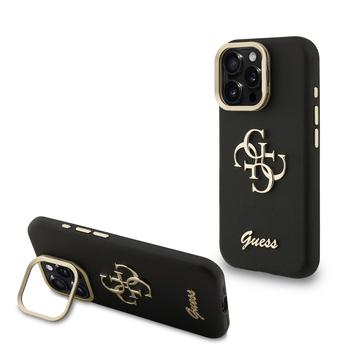 Husă cadru cameră cu suport iPhone 16 Pro Max Guess Grained 4G Logo