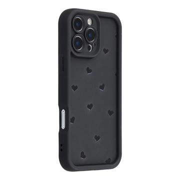 iPhone 16 Pro Max Husă TPU rezistentă la șocuri cu model de inimă și margini ridicate