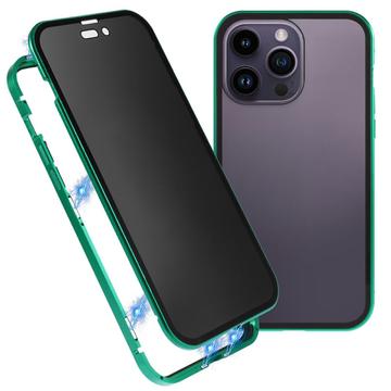 Husă Magnetică Sticlă Temperată iPhone 16 Pro Max - Confidențialitate - Verde