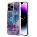 Husă TPU iPhone 16 Pro Max - Model de Marmură IMD Galvanizat