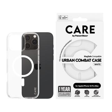 iPhone 16 Pro Max Carcasă PanzerGlass Care Transparent Urban Combat - Compatibilă cu MagSafe - Alb