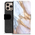 Husă Portofel Premium - iPhone 16 Pro Max - Marmură Elegantă