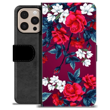 Husă Portofel Premium - iPhone 16 Pro Max - Flori Vintage