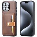 Husă cu Portofel iPhone 16 Pro Max - Retro Style - Maro