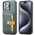 Husă cu Portofel iPhone 16 Pro Max - Retro Style - Verde