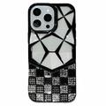 iPhone 16 Pro Max Rhinestone Geometric Diamond model caz - negru
