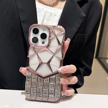 iPhone 16 Pro Max Rhinestone Geometric Diamond model caz - roz