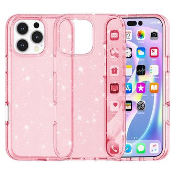 Husă Hibrid iPhone 16 Pro Max - Stylish Glitter - Roz