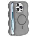 iPhone 16 Pro Max Husă hibridă magnetică cu margini ondulate - gri