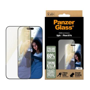 Protector de ecran iPhone 16 Pro PanzerGlass EyeCare Ultra-Wide Fit EasyAligner - Marginea Neagră