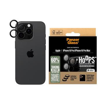 Protector pentru lentile de cameră iPhone 16 Pro/16 Pro Max PanzerGlass Hoops - negru