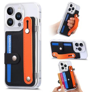 Husă din plastic CY1 pentru iPhone 16 Pro - slot pentru carduri, brățară, suport pentru încheietură