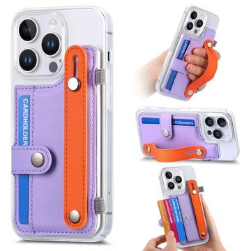 Husă din plastic CY1 pentru iPhone 16 Pro - slot pentru carduri, brățară, suport pentru încheietură