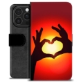 Husă Portofel Premium - iPhone 16 Pro - Silueta Inimii