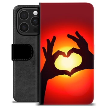 Husă Portofel Premium - iPhone 16 Pro - Silueta Inimii