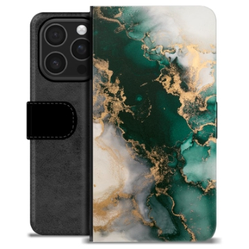 Husă Portofel Premium - iPhone 16 Pro - Marmură Jad