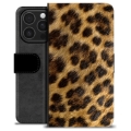 Husă Portofel Premium - iPhone 16 Pro - Leopard