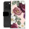 Husă Portofel Premium - iPhone 16 Pro - Flori Romantice