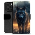 Husă Portofel Premium - iPhone 16 Pro - Lup