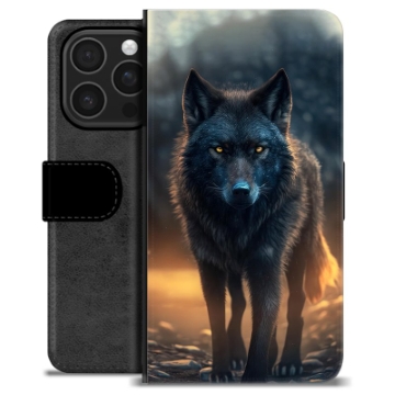 Husă Portofel Premium - iPhone 16 Pro - Lup