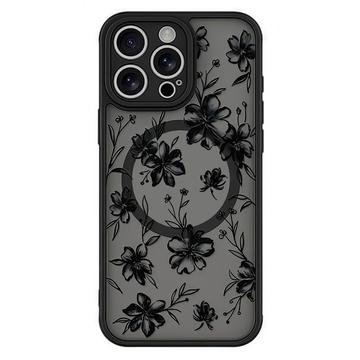 iPhone 16 Pro Husă magnetică protectoare elegantă - Flori de cerneală